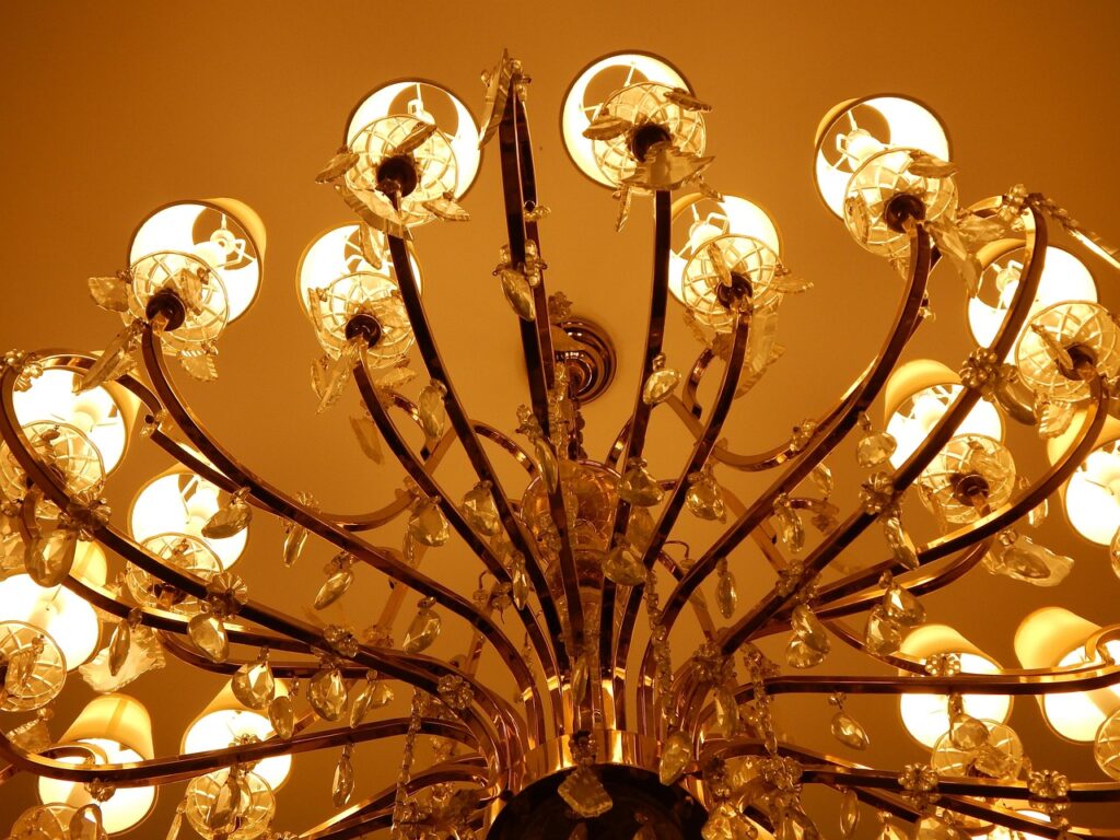baccarat-inspired chandeliers
