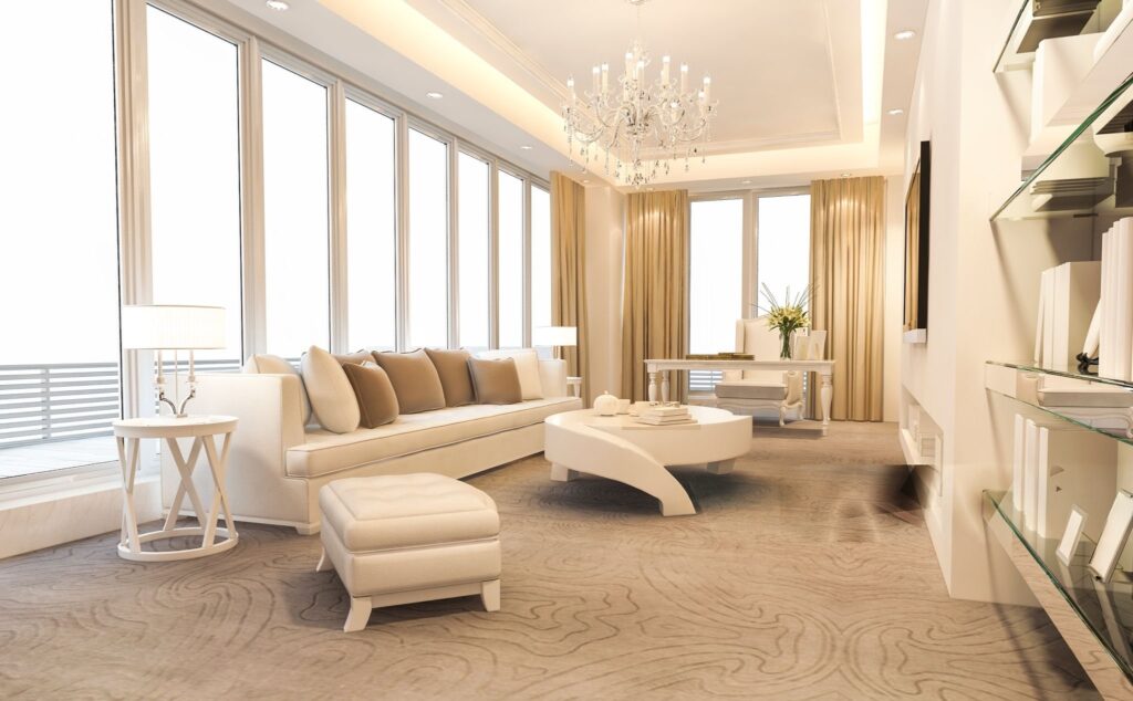 Luxury Loft Living and Work Space with Statement Chandeliers