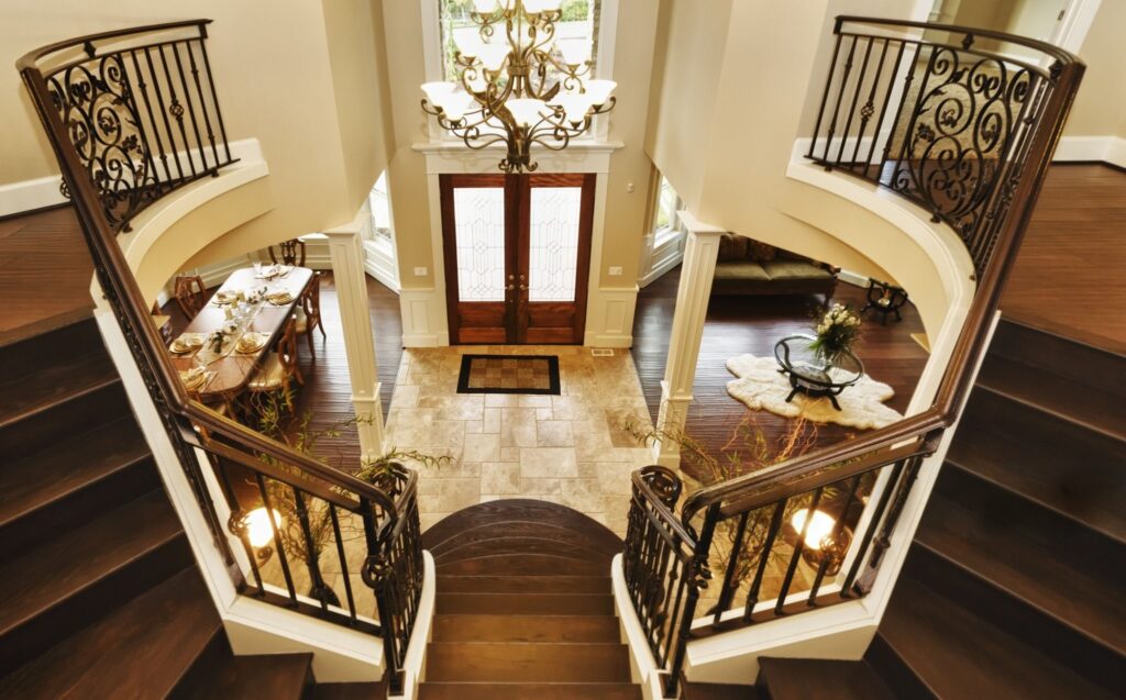 Luxury custom home entrance interior